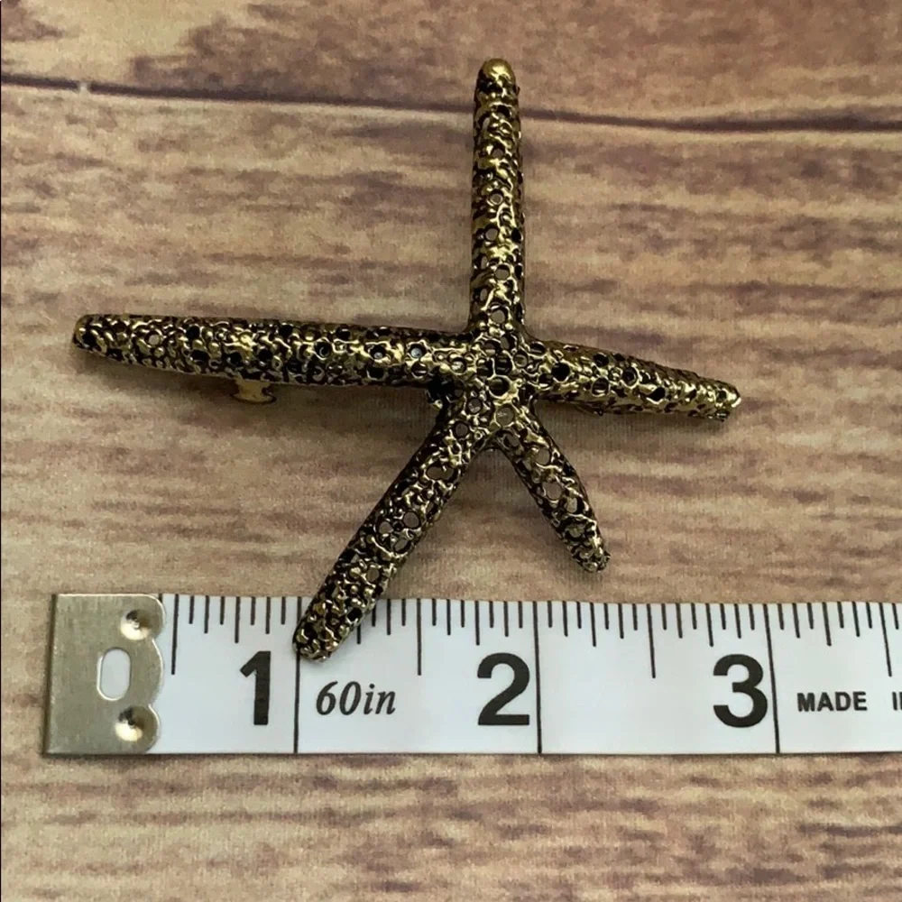2 pcs Bronce Starfish Hair clips